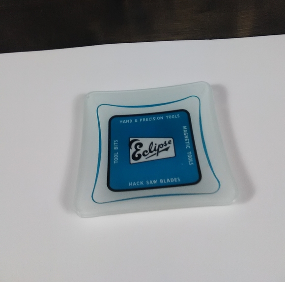 MENS TRINKET DISH ECLIPSE TOOLS  GLASS GENTLEMEN'S T VINTAGE - Picture 2 of 10